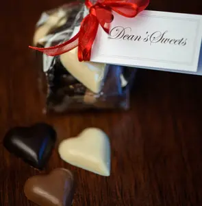 Solid Hearts in Dark, Milk, & White Chocolate