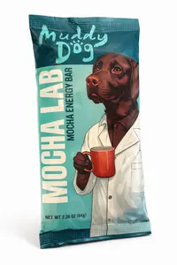 Muddy Dog Human Treats - Mocha Lab - Mocha Energy Bar - Gluten-Free Nut-Free Granola Bars (12 Pack)