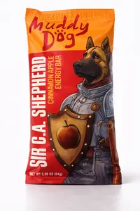 Muddy Dog Human Treats - Sir C.A. Shepherd - Cinnamon Apple Energy Bar - Gluten-Free Nut-Free Granola Bars (12 Pack)